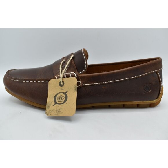 Born Mens 8.5 Andes Dark Brown Full Grain Leather Slip On Driver Loafers Shoes main image 8